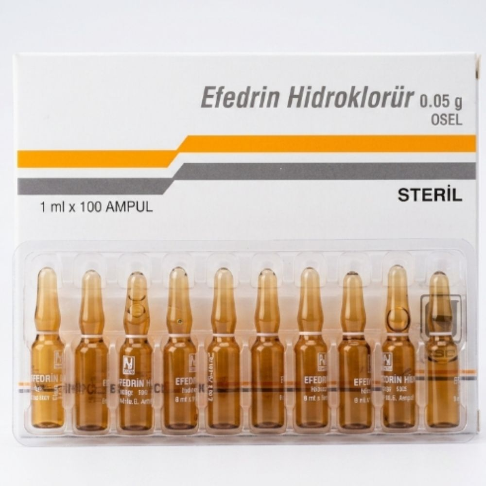 Efedrin Hidroklorür Osel 100 Ampul 50 Mg