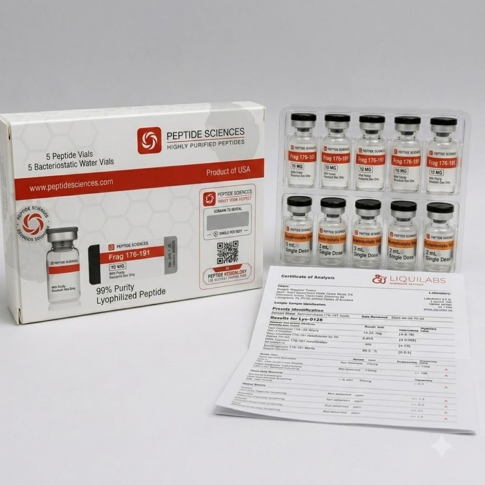 Peptid Sciences Fragment (176-191) 10 Mg 5 Flakon + Antiibakteriyel Su