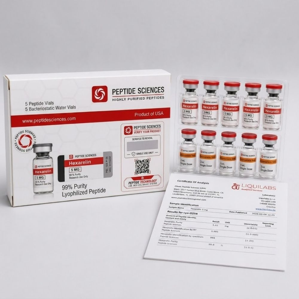 Peptid Sciences Hexarelin 5 Mg 5 Flakon + Antiibakteriyel Su