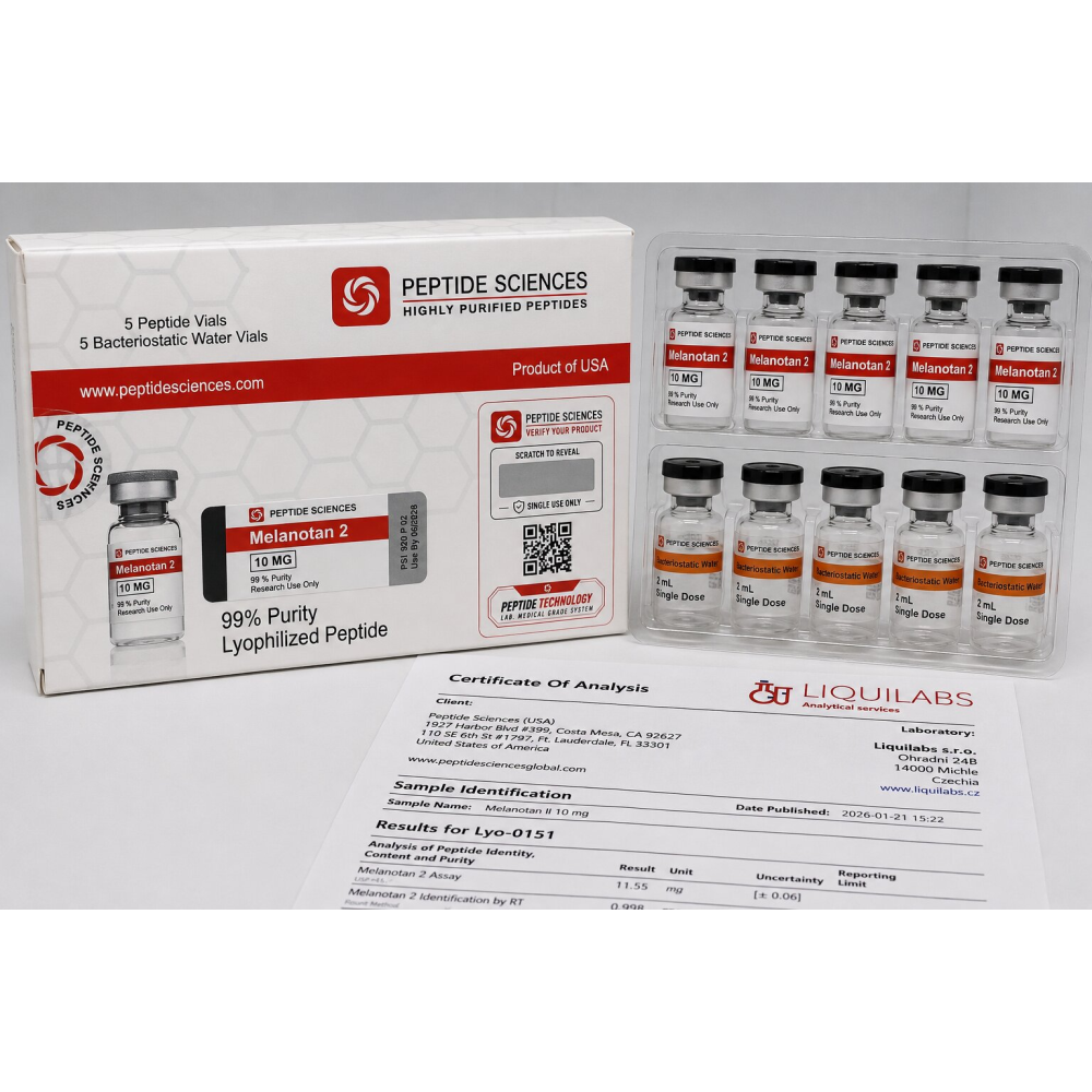 Peptid Sciences Melanotan 2 10 Mg 5 Flakon + Antiibakteriyel Su