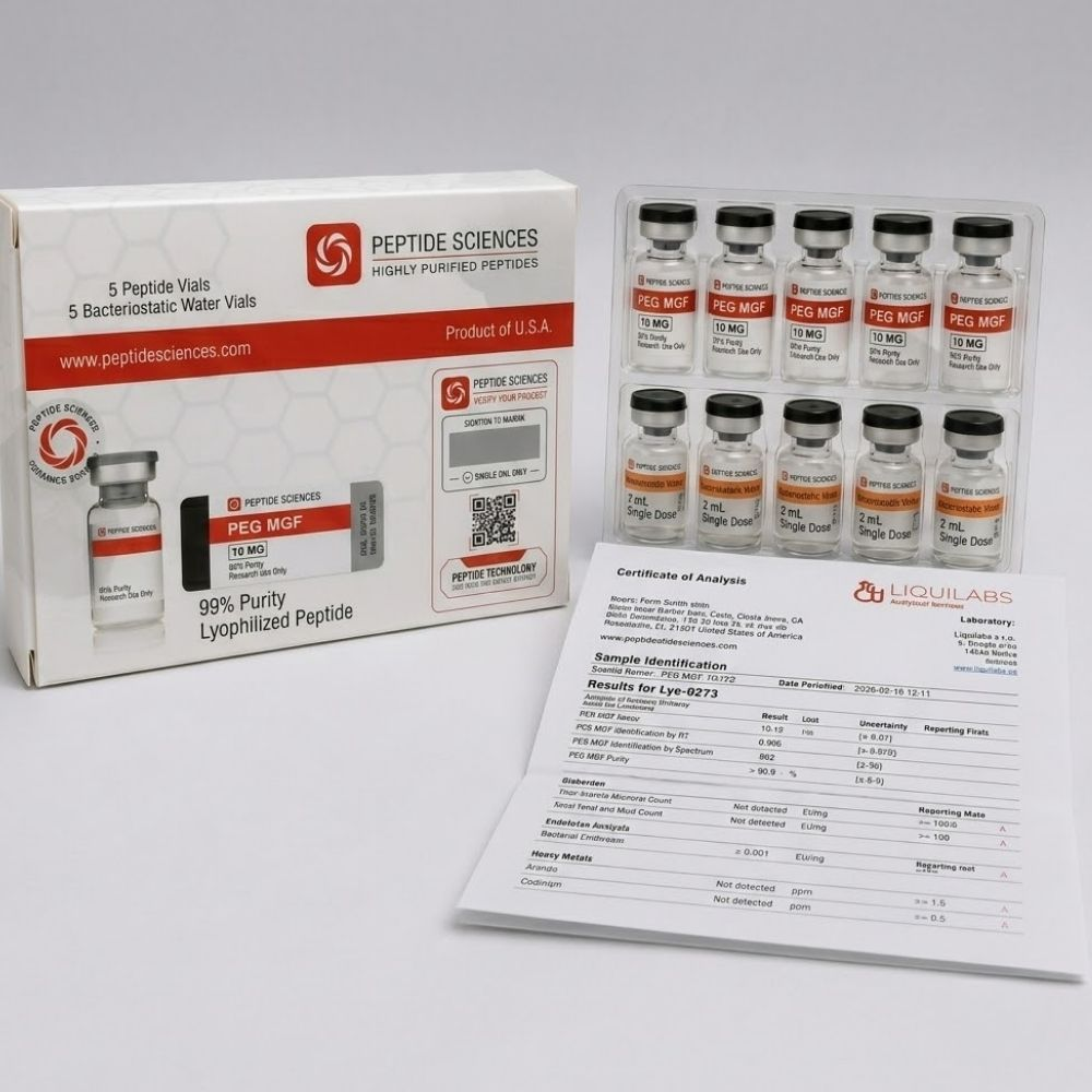 Peptid Sciences PEG-MGF 10 Mg 5 Flakon + Antiibakteriyel Su