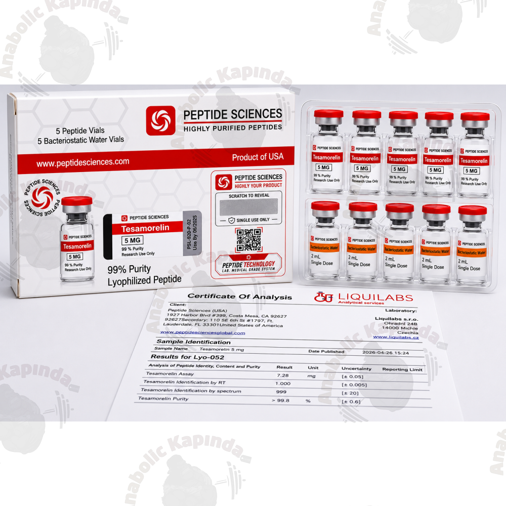 Peptid Sciences Tesamorelin 5 Mg 5 Flakon + Antiibakteriyel Su