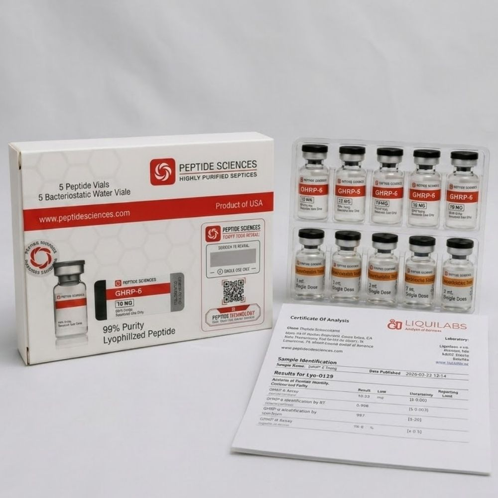 Peptide Science Ghrp-6 10 Mg 5 Flakon + Antiibakteriyel Su