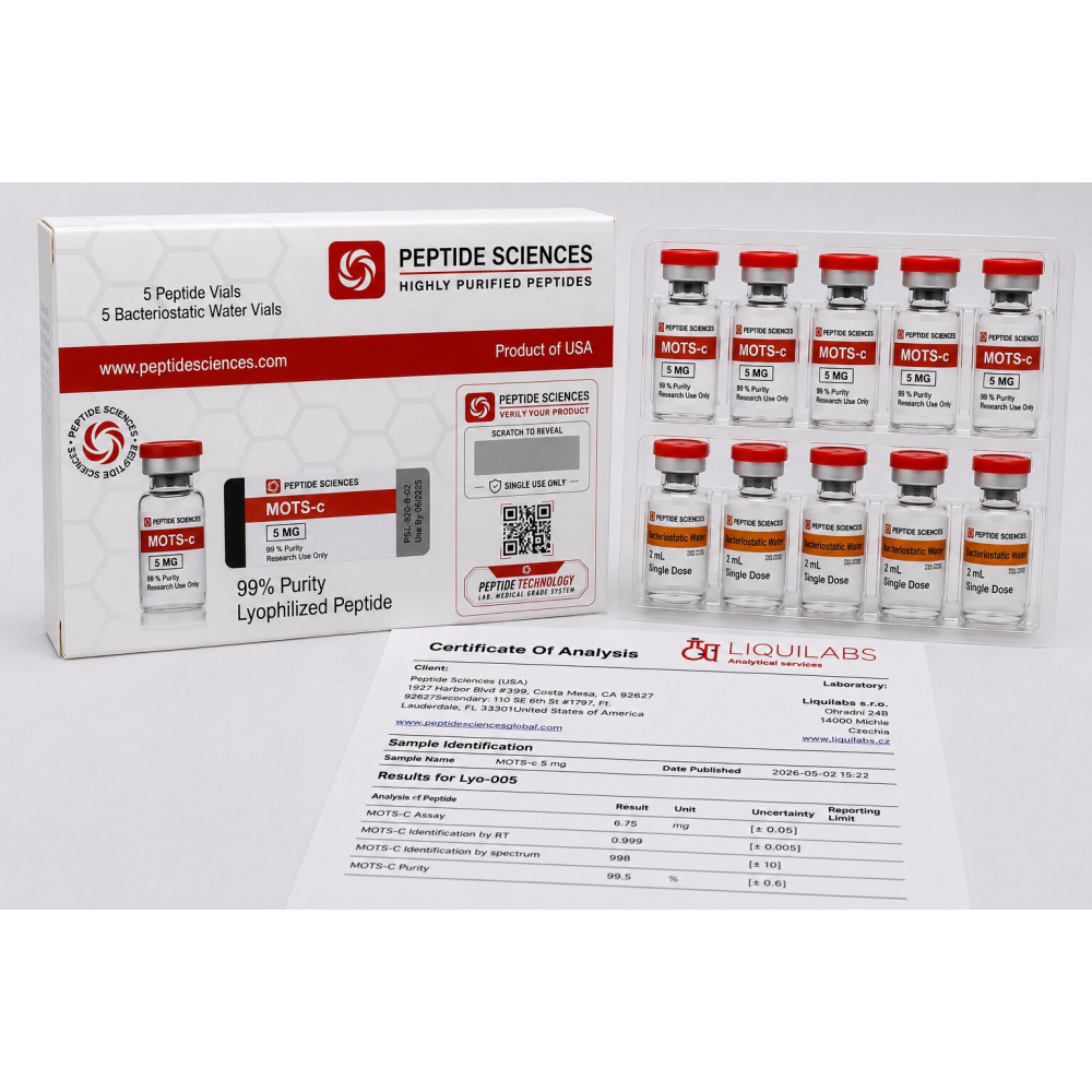 Peptide Sciences MOTS-c 5 Mg 5 Flakon + Antiibakteriyel Su