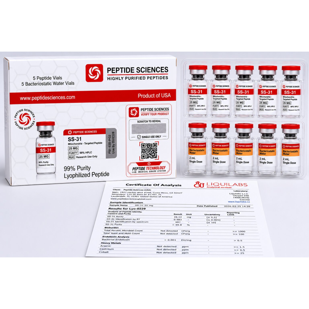 Peptide Sciences SS-31 25 MG 5 Flakon + Antibakteriyel Su